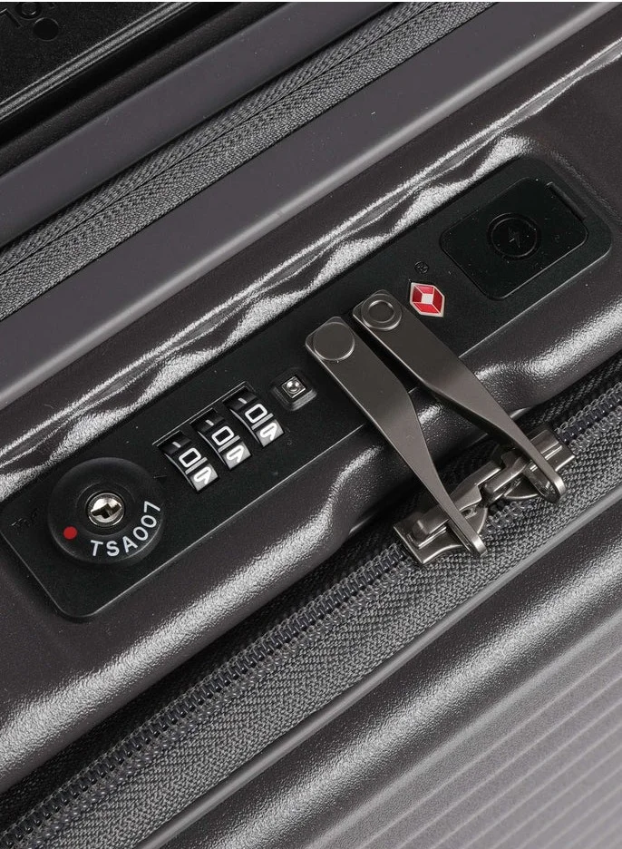 Echolac  Celestra FA+ 54 Cm 4-Double Wheeled Hardcase Expandable Cabin Luggage Trolley Case - Dark Grey  | Best Price UAE